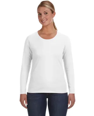 884L Anvil Missy Fit Ringspun Long Sleeve T-Shirt WHITE