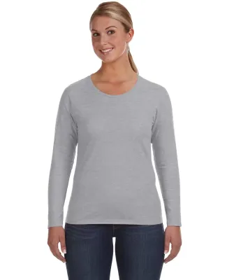 884L Anvil Missy Fit Ringspun Long Sleeve T-Shirt HEATHER GREY