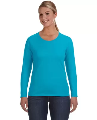 884L Anvil Missy Fit Ringspun Long Sleeve T-Shirt CARIBBEAN BLUE