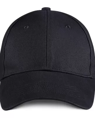 136 Anvil Cotton Solid Six-Panel Brushed Twill Cap BLACK
