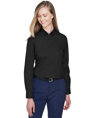 78193 Core 365 Ladies' Operate Long-Sleeve Twill S in Black