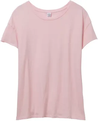 Alternative Apparel 04861C1 Ladies Distressed T-Sh FADED PINK PGMNT