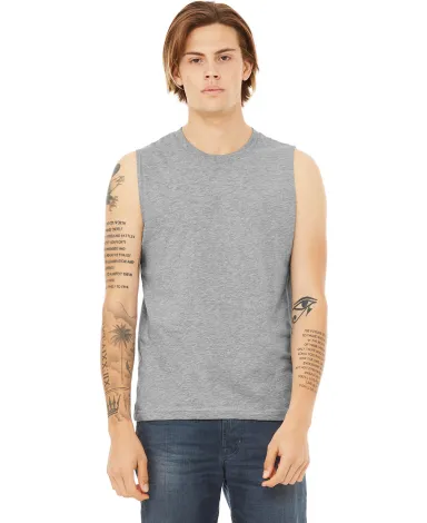 BELLA+CANVAS 3483 Mens Jersey Muscle Tank in Athletic heather front view