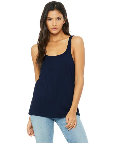 BELLA 6488 Womens Loose Tank Top in Navy front view
