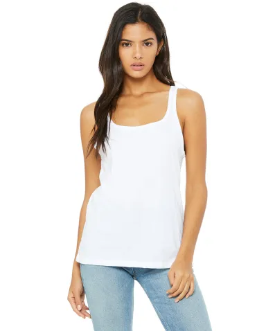 BELLA 6488 Womens Loose Tank Top in White front view