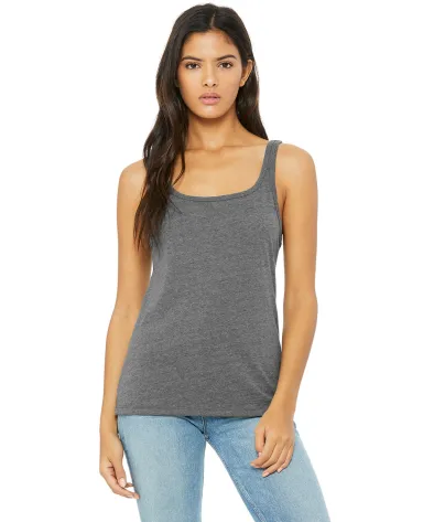 BELLA 6488 Womens Loose Tank Top in Deep heather front view