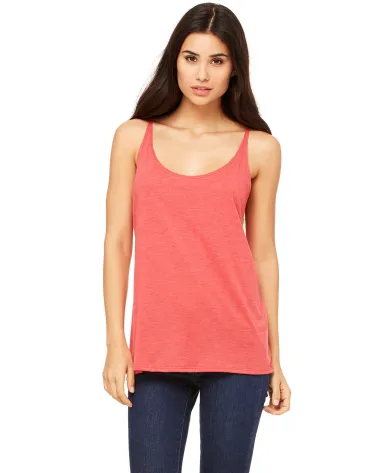BELLA 8838 Womens Flowy Tank Top in Red triblend front view