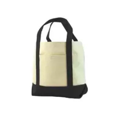 8867 UltraClub Seaside Canvas Boat Tote  BLACK front view