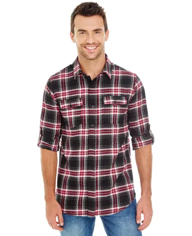 Burnside B8210 Yarn-Dyed Long Sleeve Flannel in Red front view