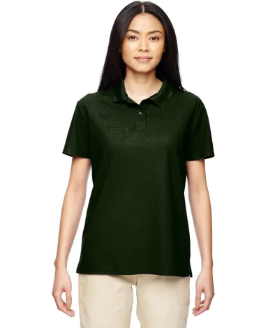 44800L Gildan Performance™ Ladies' Jersey Polo in Marbl forest grn front view