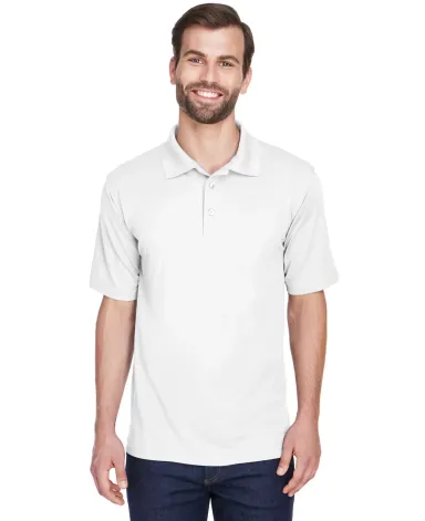 8210 UltraClub® Men's Cool & Dry Mesh Piqué Polo WHITE front view