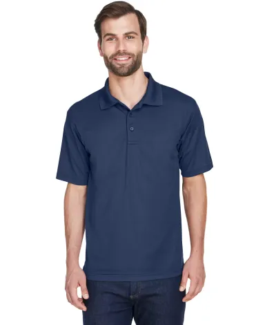 8210 UltraClub® Men's Cool & Dry Mesh Piqué Polo NAVY front view