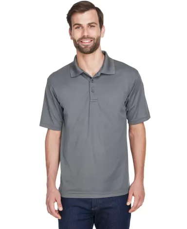8210 UltraClub® Men's Cool & Dry Mesh Piqué Polo CHARCOAL front view