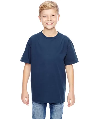 498Y Hanes Youth nano-T® T-Shirt in Navy front view