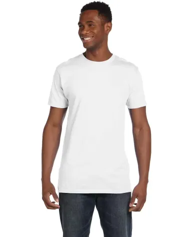 4980 Hanes 4.5 ounce Ring-Spun T-shirt in White front view