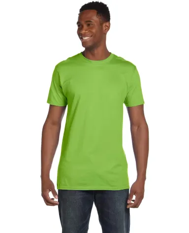 4980 Hanes 4.5 ounce Ring-Spun T-shirt in Lime front view