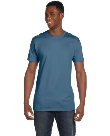 4980 Hanes 4.5 ounce Ring-Spun T-shirt in Denim blue front view
