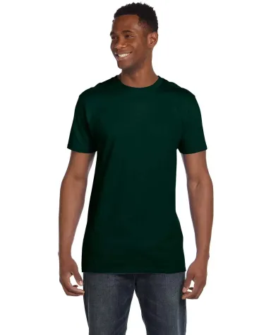 4980 Hanes 4.5 ounce Ring-Spun T-shirt in Deep forest front view