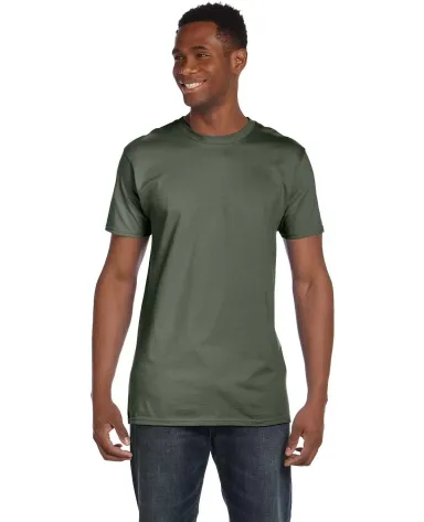 4980 Hanes 4.5 ounce Ring-Spun T-shirt in Fatigue green front view