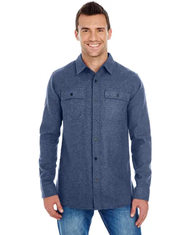 B8200 Burnside - Solid Long Sleeve Flannel Shirt  in Denim front view