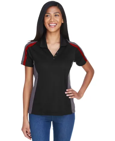 Extreme by Ash City 75119 Ladies Eperformance Stri BLACK / CL RED front view