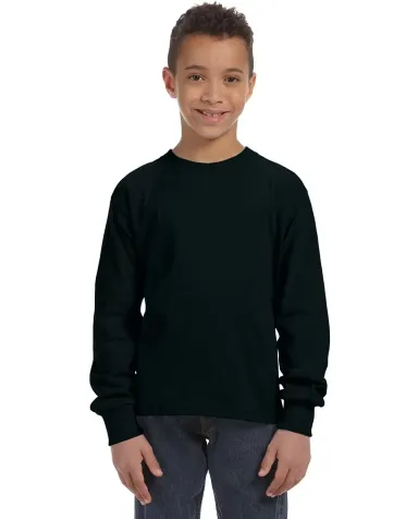 4930B Fruit of the Loom Youth 5 oz., 100% Heavy Co BLACK front view