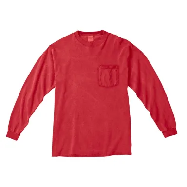 4410 Comfort Colors - Long Sleeve Pocket T-Shirt in Red front view