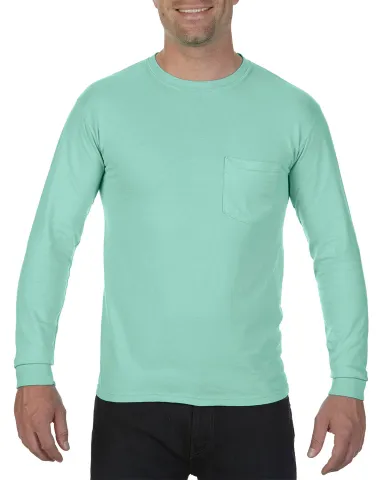 4410 Comfort Colors - Long Sleeve Pocket T-Shirt in Island reef front view
