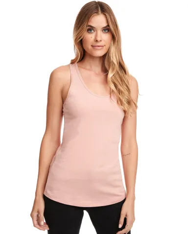 Next Level 1533 The Ideal Racerback Tank in Desert pink front view