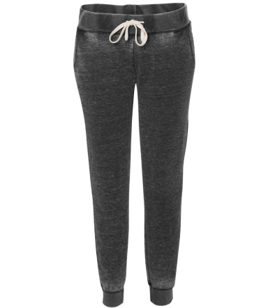 8944 J. America - Women's Zen Fleece Jogger in Twisted black front view