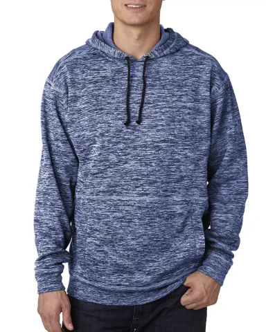 8613 J. America - Cosmic Poly Hooded Pullover Swea NAVY FLECK front view