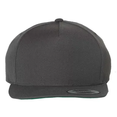 Yupoong 5089M Five Panel Wool Blend Snapback DARK GREY front view
