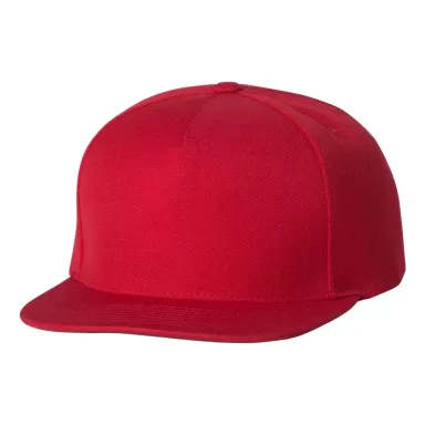 Yupoong 5089M Five Panel Wool Blend Snapback RED front view