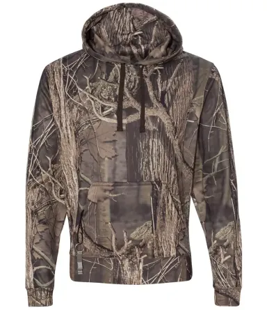 8615 J. America Tailgate Hooded Fleece Pullover OUTDOOR CAMO front view