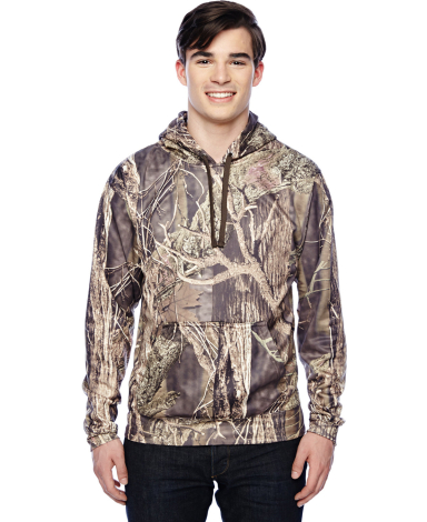 8615 J. America Tailgate Hooded Fleece Pullover in Outdoor camo front view