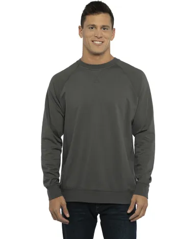 Next Level N9000 Unisex Terry Raglan Pullover in Heavy metal front view