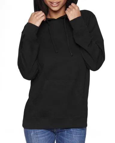 Next Level 9301 Unisex French Terry Pullover Hoody in Black/ black front view