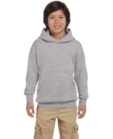 P470 Hanes Youth EcoSmart Pullover Hooded Sweatshi in Light steel front view