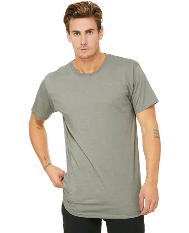 BELLA+CANVAS 3006 Long T-shirt in Heather stone front view
