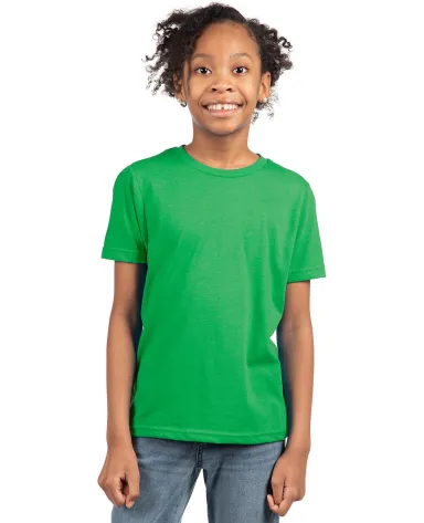 Next Level 3312 Boys CVC Crew Tee in Kelly green front view