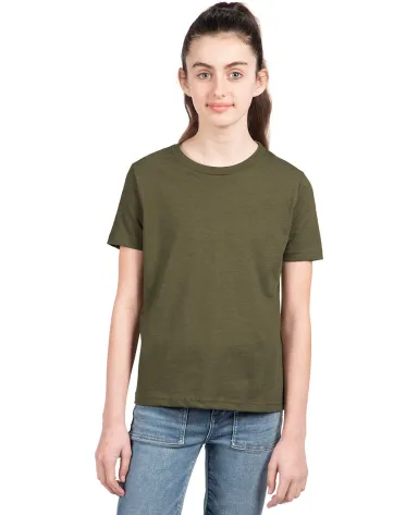 Next Level 3312 Boys CVC Crew Tee in Military green front view