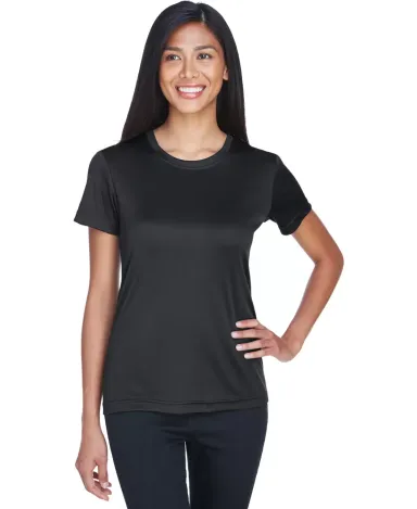  UltraClub 8620L Ladies' Cool & Dry Basic Performa BLACK front view