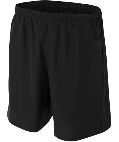 NB5343 A4 Drop Ship Youth Woven Soccer Shorts in Black front view