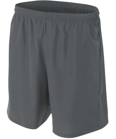NB5343 A4 Drop Ship Youth Woven Soccer Shorts in Graphite front view