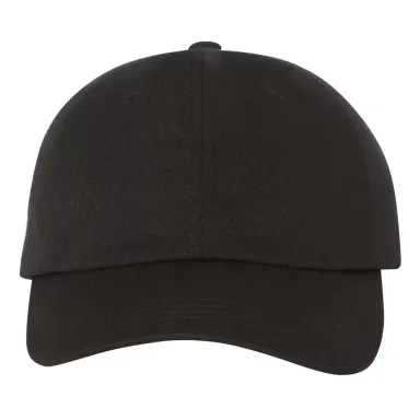 Yupoong 6245CM Unstructured Classic Dad Hat BLACK front view