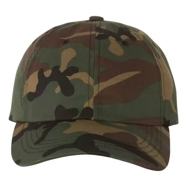 Yupoong 6245CM Unstructured Classic Dad Hat GREEN CAMO front view