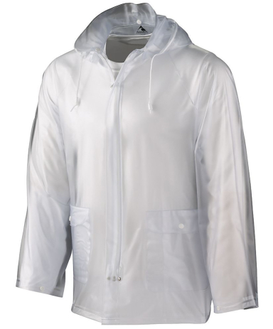 3160 Augusta Adult Clear Rain Jacket in Clear front view