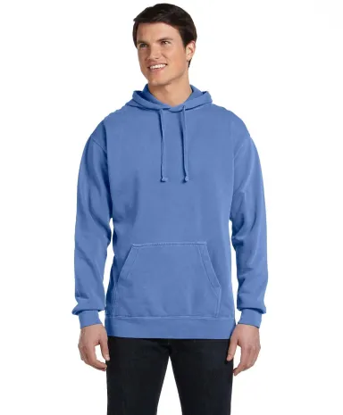 Comfort Colors 1567 Garment Dyed Hooded Pullover S in Flo blue front view