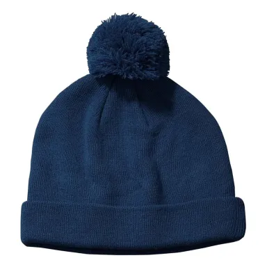 BX028 Big Accessories Knit Pom Beanie in Navy front view