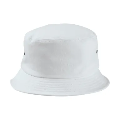 BA534 Big Accessories Metal Eyelet Bucket Cap in White front view